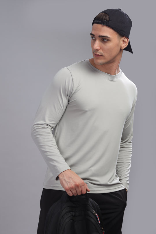 Air Cool Tee – Full Sleeve - Light Grey Plain