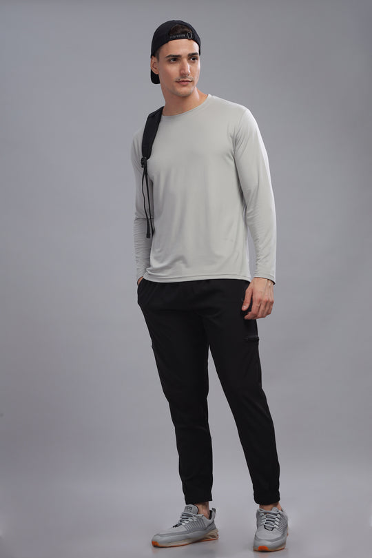 Air Cool Tee – Full Sleeve - Light Grey Plain