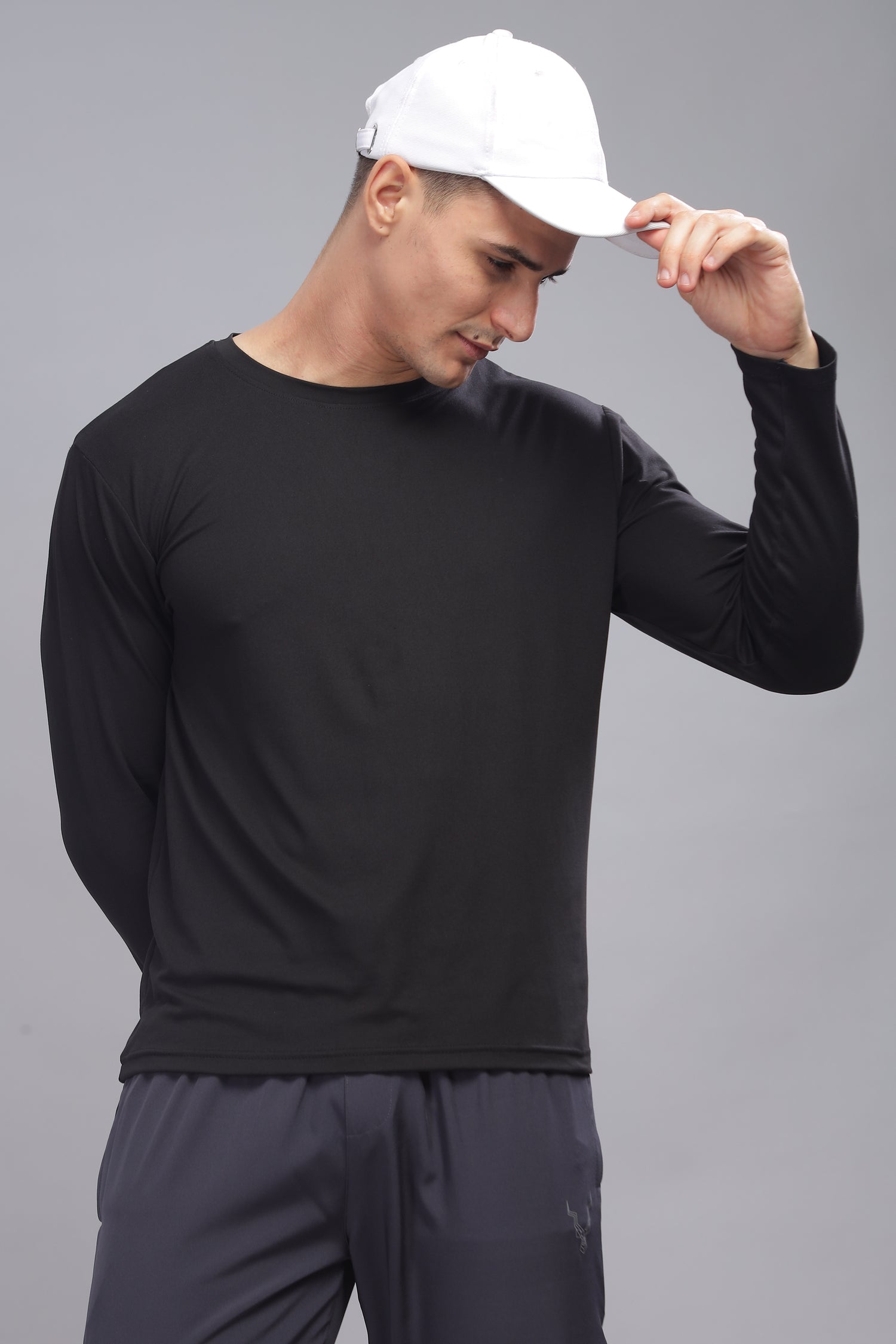 Air Cool Tee – Full Sleeve - Black Plain