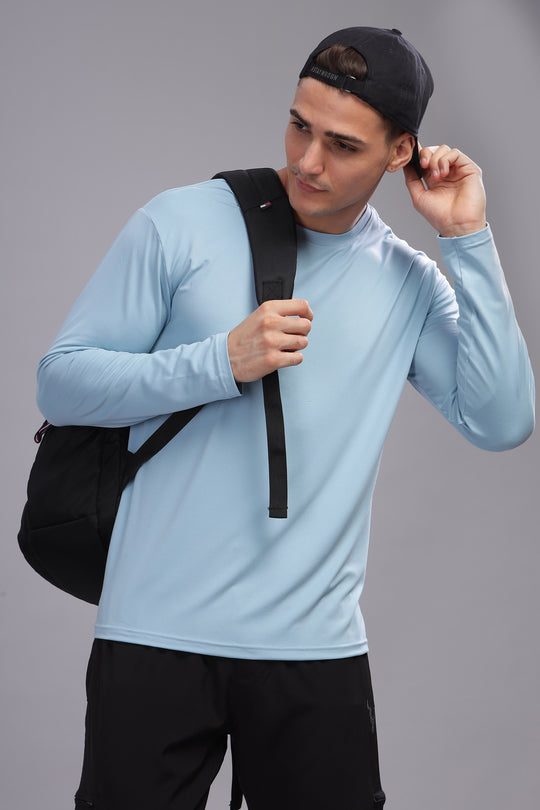 Air Cool Tee – Full Sleeve - Sky Blue Plain