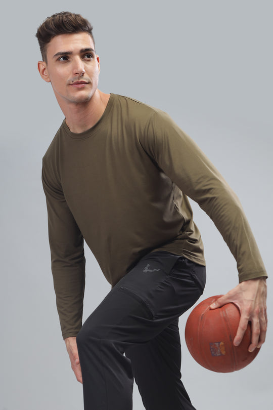 Air Cool Tee – Full Sleeve - Olive Plain