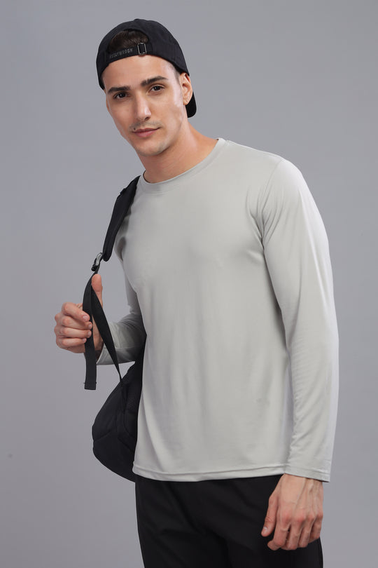 Air Cool Tee – Full Sleeve - Light Grey Plain