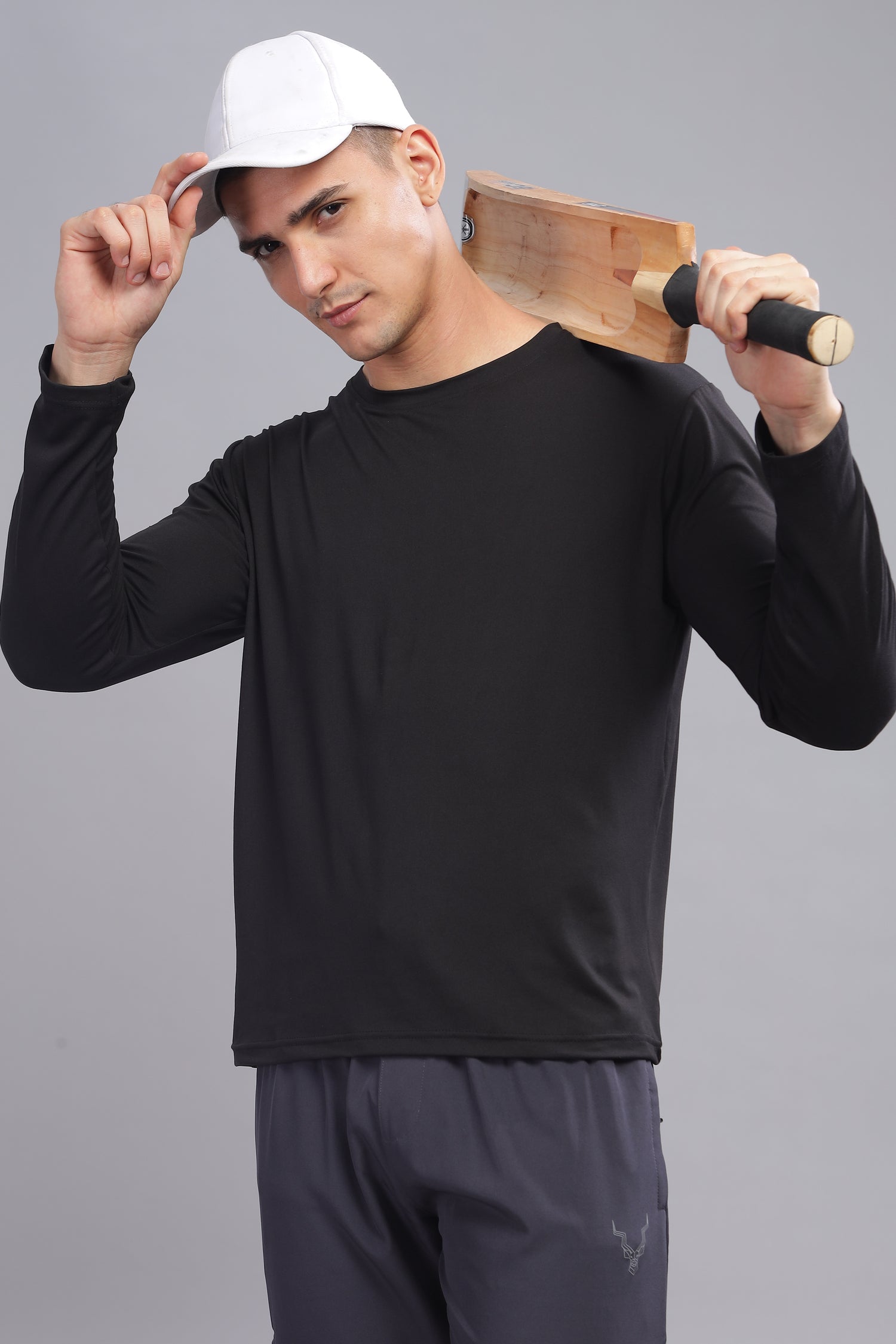 Air Cool Tee – Full Sleeve - Black Plain