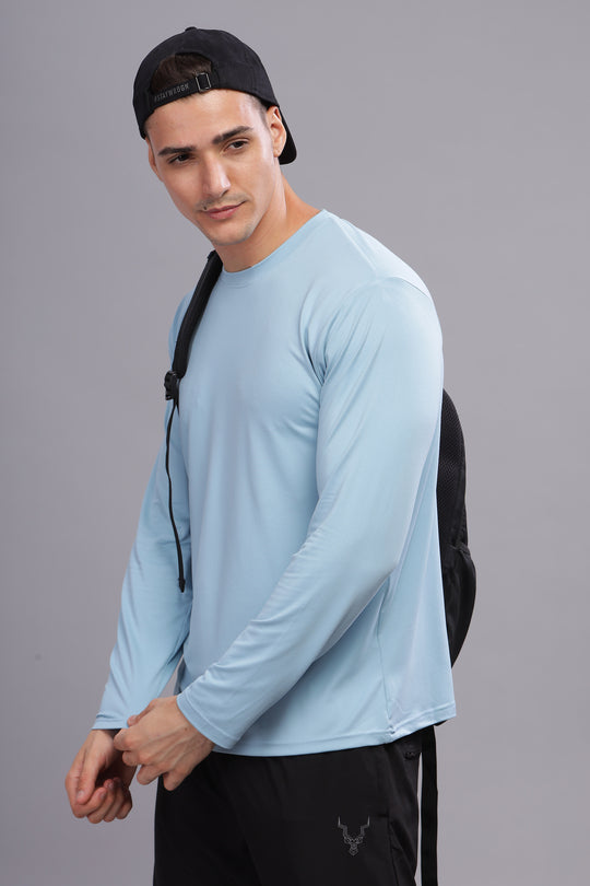 Air Cool Tee – Full Sleeve - Sky Blue Plain