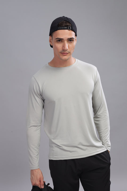 Air Cool Tee – Full Sleeve - Light Grey Plain