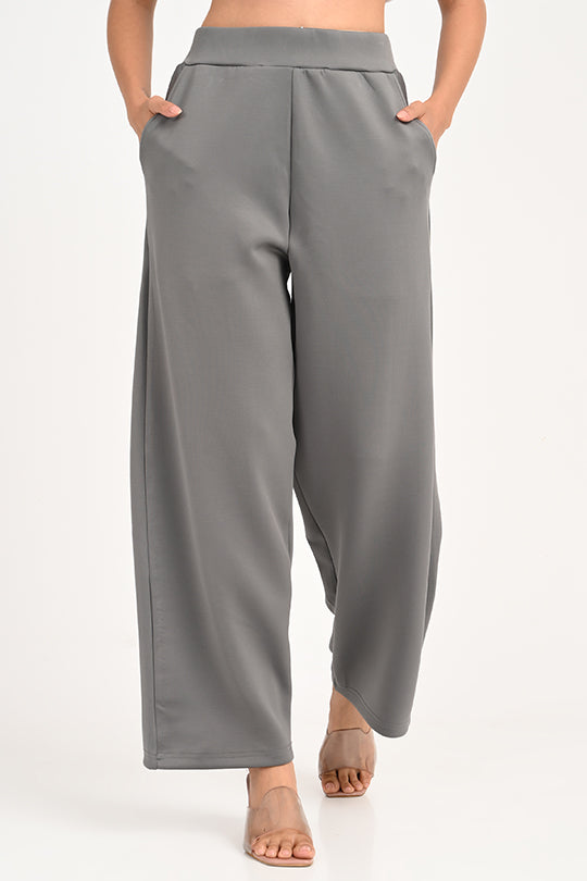 Stain Proof Light Grey Wide Leg Pants