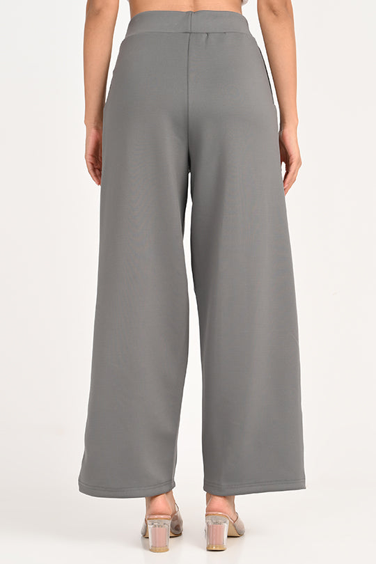 Stain Proof Light Grey Wide Leg Pants