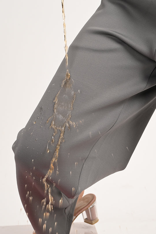 Stain Proof Light Grey Wide Leg Pants