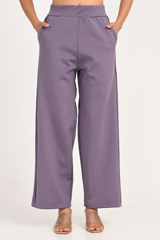 Stain Proof Purple Wide Leg Pants