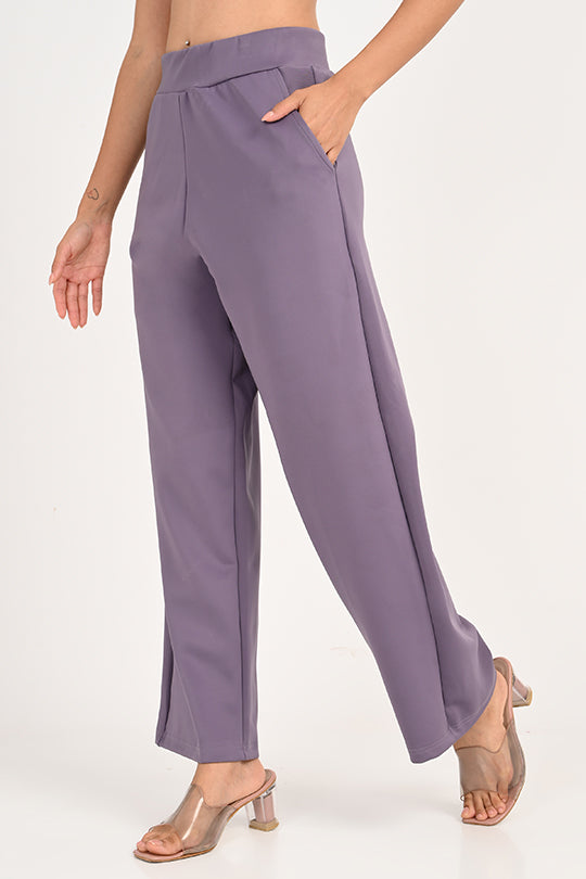 Stain Proof Purple Wide Leg Pants