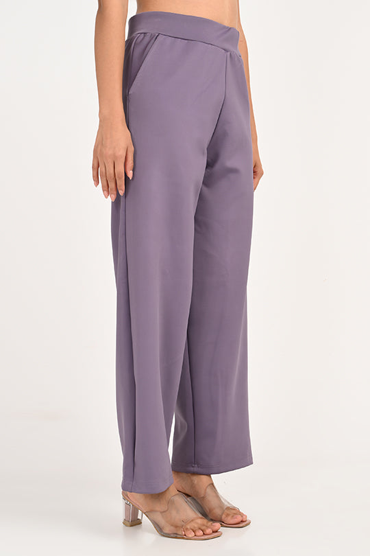 Stain Proof Purple Wide Leg Pants