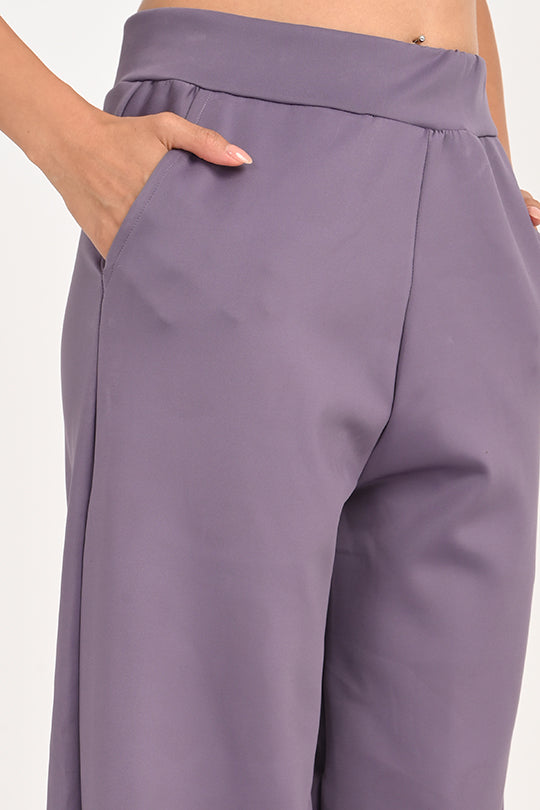 Stain Proof Purple Wide Leg Pants