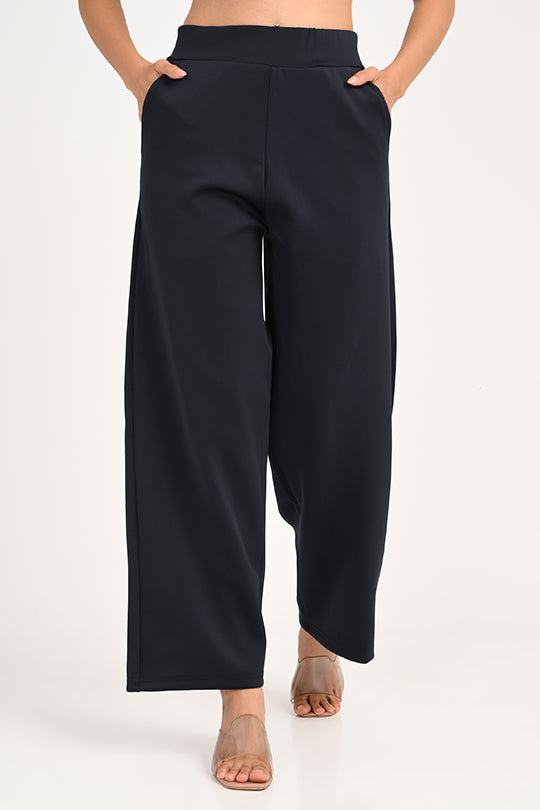 Stain Proof Navy Wide Leg Pants