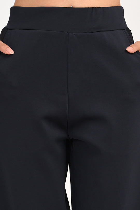Stain Proof Navy Wide Leg Pants