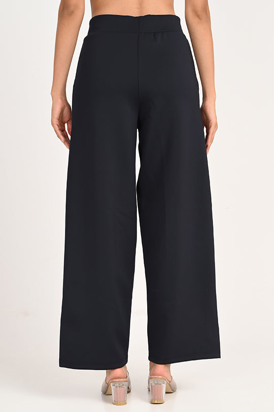 Stain Proof Navy Wide Leg Pants