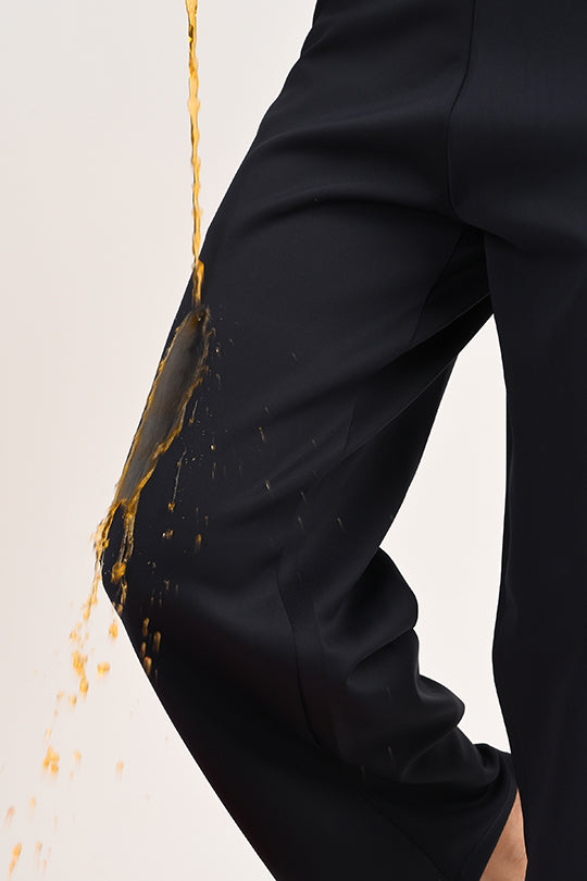 Stain Proof Navy Wide Leg Pants