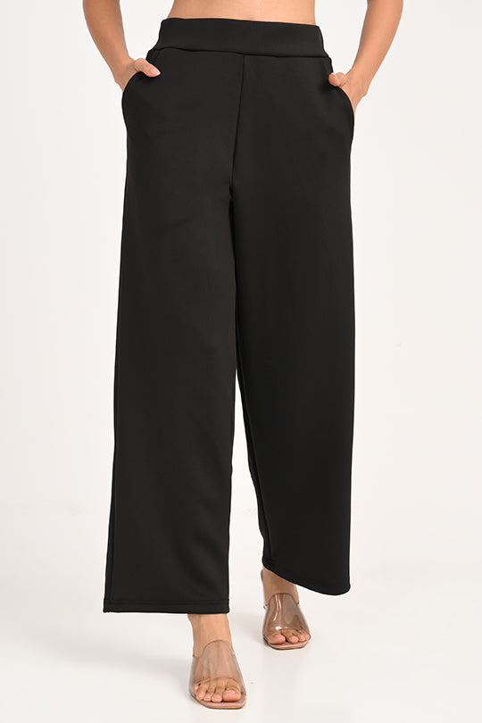 Stain Proof Black Wide Leg Pants