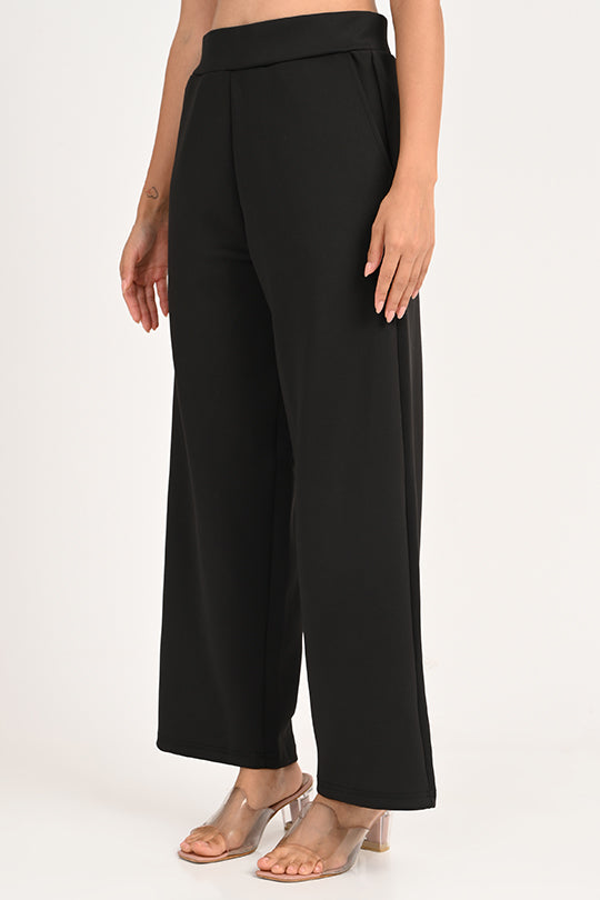 Stain Proof Black Wide Leg Pants