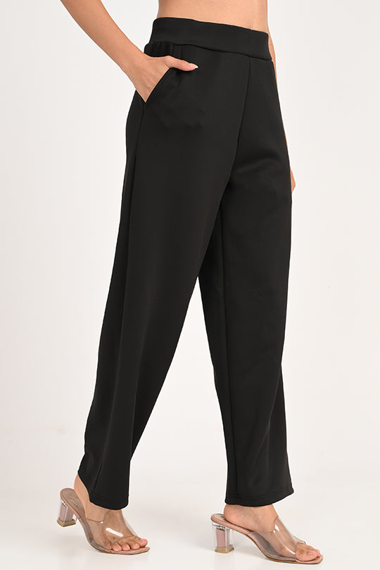 Stain Proof Black Wide Leg Pants