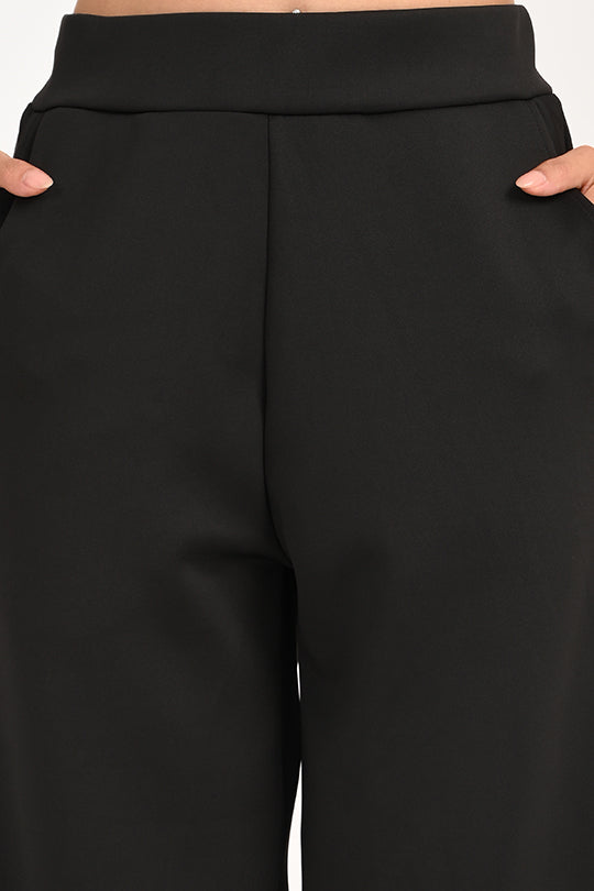 Stain Proof Black Wide Leg Pants