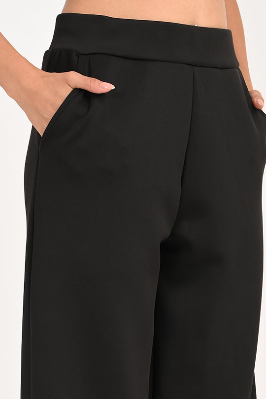 Stain Proof Black Wide Leg Pants