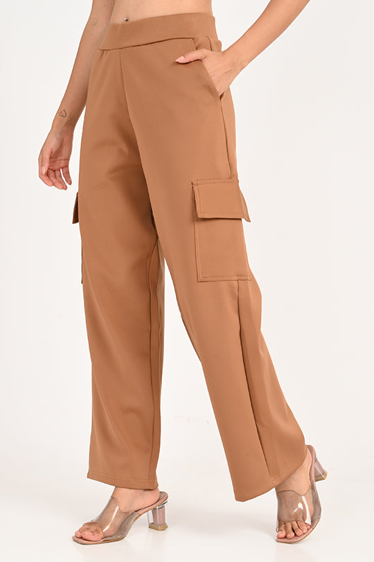 Stain Proof Brown Cargo Pants