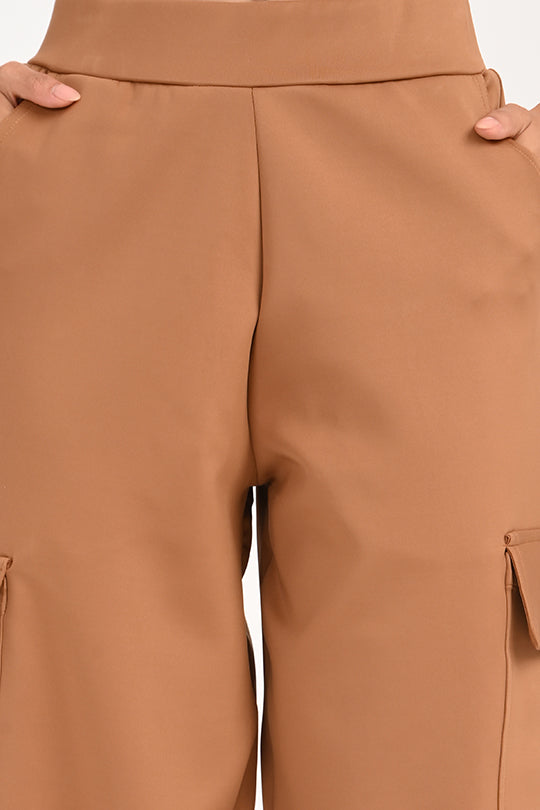 Stain Proof Brown Cargo Pants