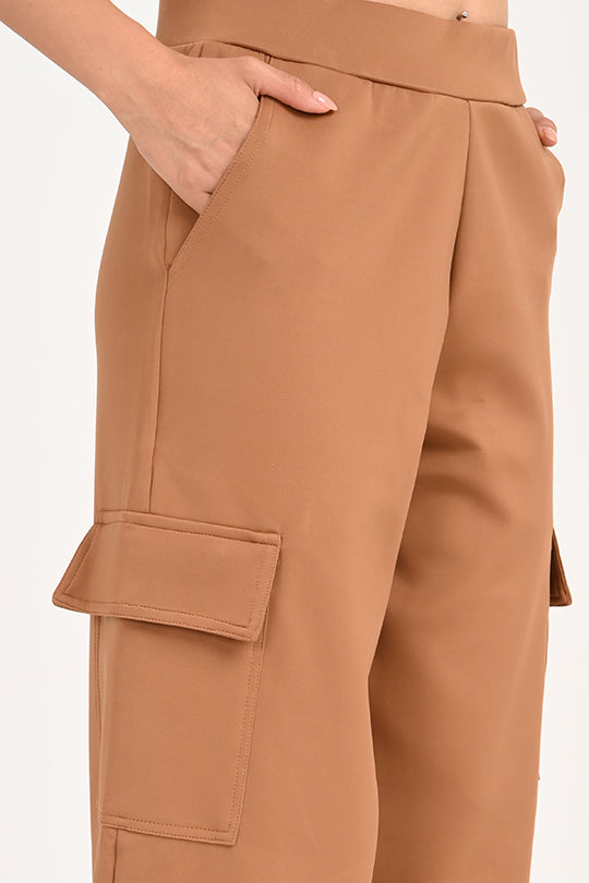 Stain Proof Brown Cargo Pants