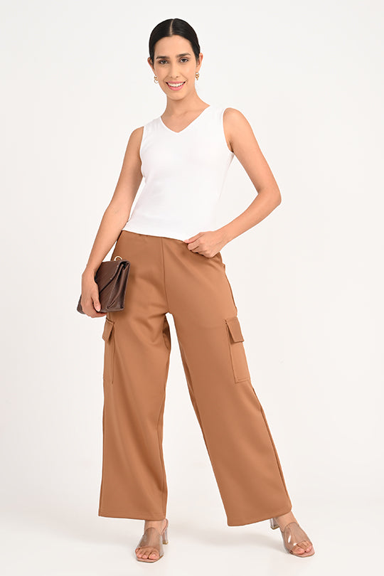 Stain Proof Brown Cargo Pants