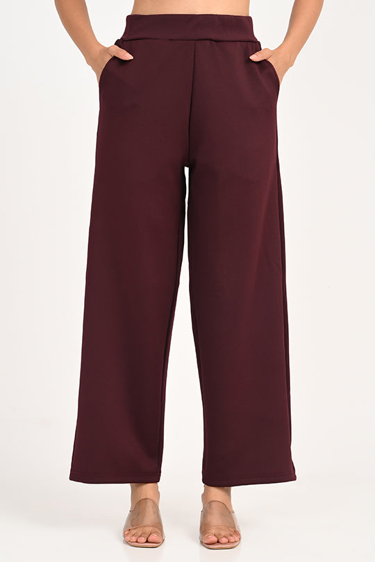 Stain Proof Wine Wide Leg Pants