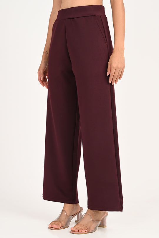 Stain Proof Wine Wide Leg Pants