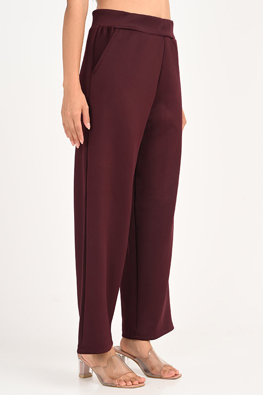 Stain Proof Wine Wide Leg Pants
