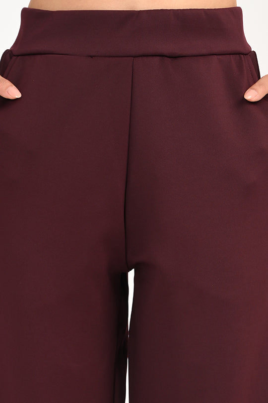 Stain Proof Wine Wide Leg Pants
