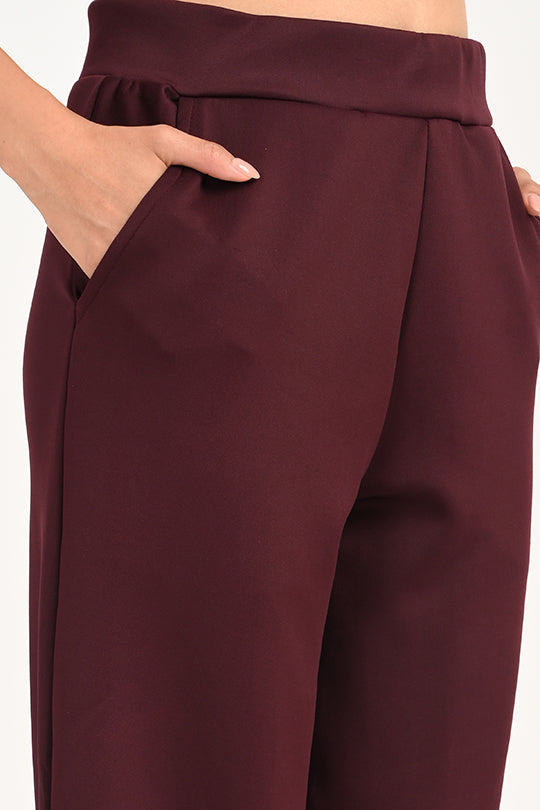 Stain Proof Wine Wide Leg Pants