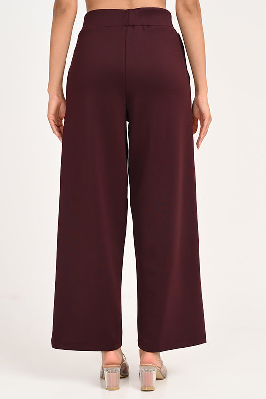 Stain Proof Wine Wide Leg Pants