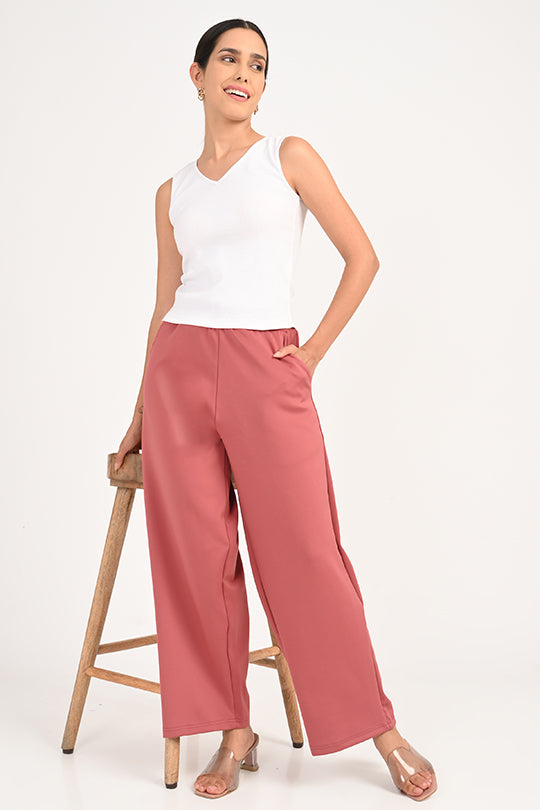 Stain Proof Wide Peach Leg Pants