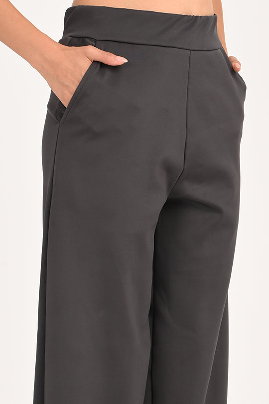 Stain Proof Dark Grey Wide Leg Pants