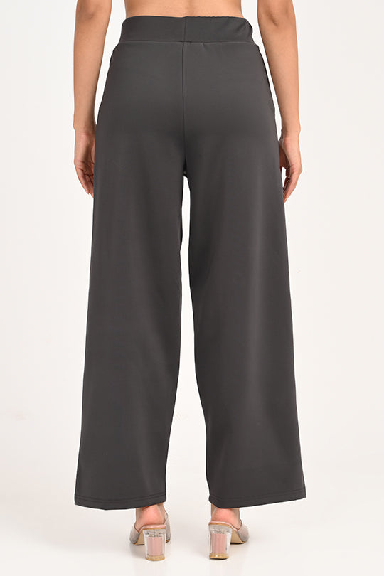 Stain Proof Dark Grey Wide Leg Pants