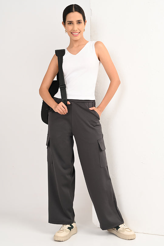Stain Proof Dark Grey Cargo Pants
