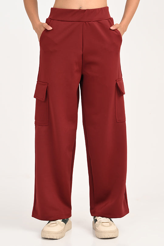 Stain Proof Maroon Cargo Pants