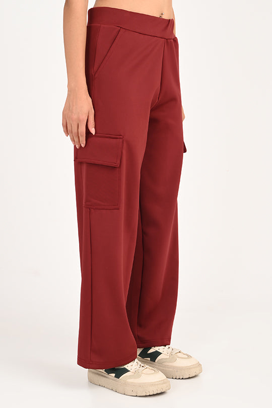 Stain Proof Maroon Cargo Pants