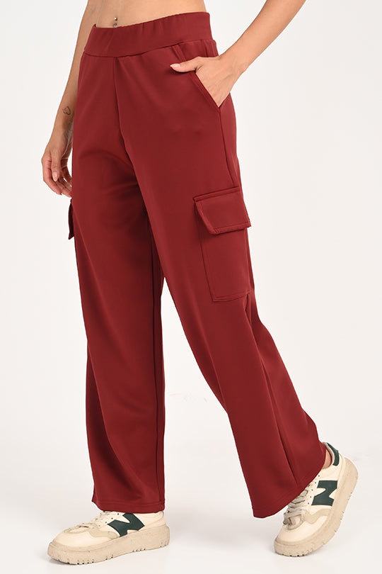 Stain Proof Maroon Cargo Pants
