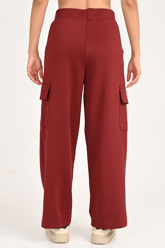 Stain Proof Maroon Cargo Pants