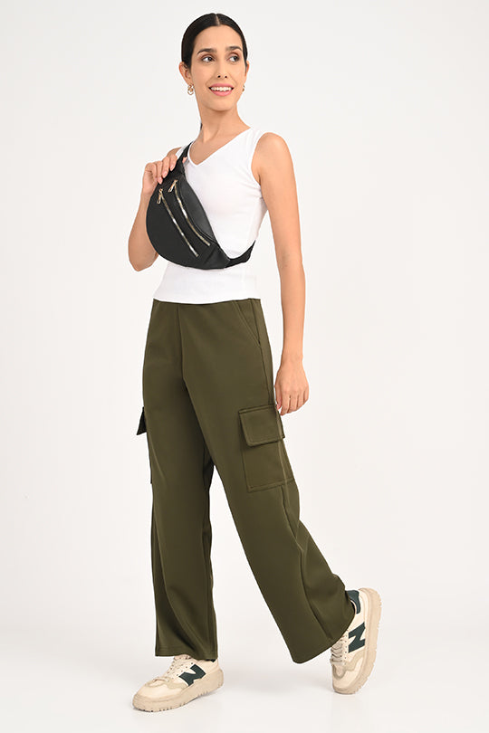 Stain Proof Olive Cargo Pants