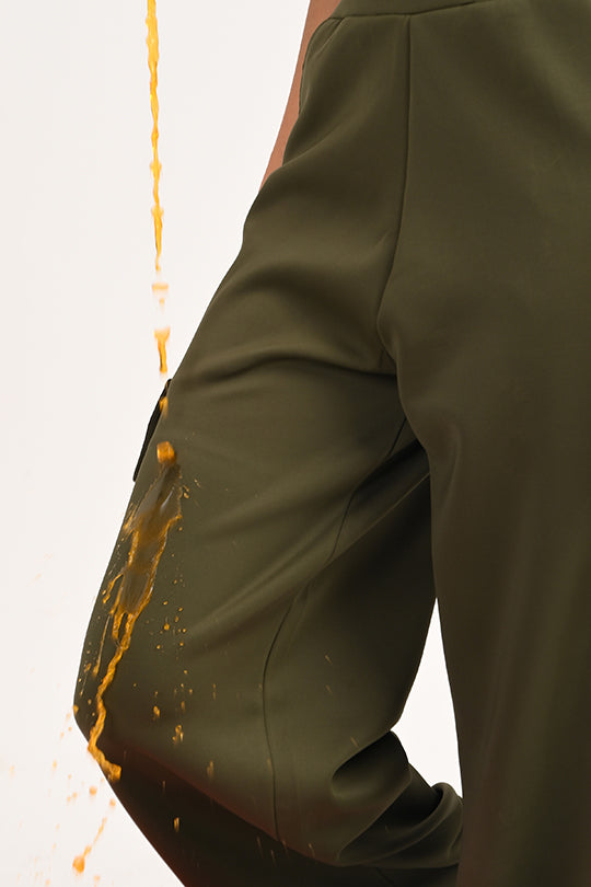Stain Proof Olive Cargo Pants