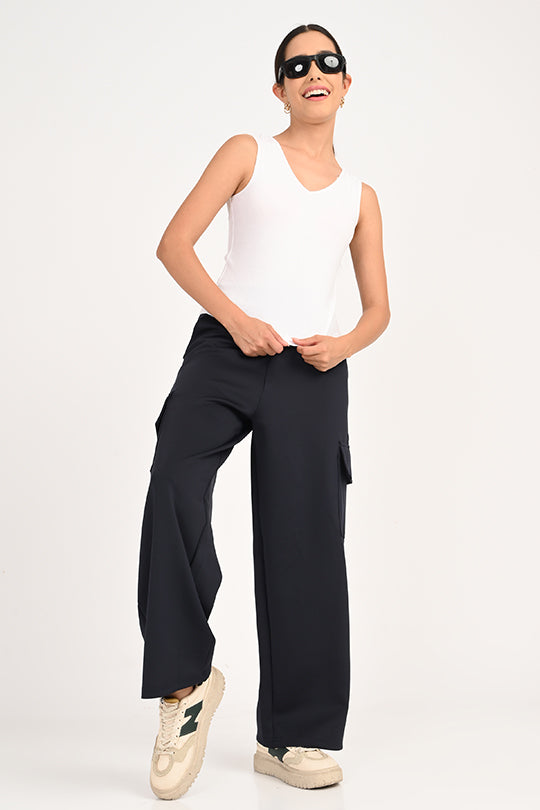 Stain Proof Navy Cargo Pants