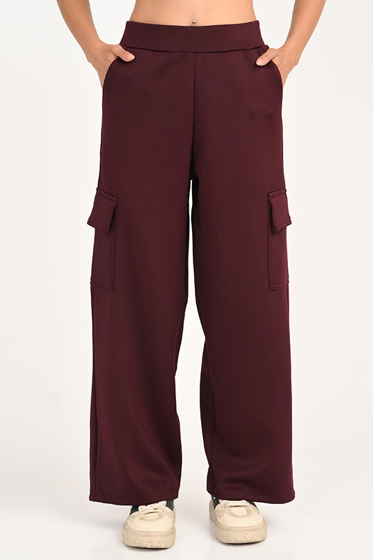 ADDAXPLAY Stain Proof Wine Cargo Pants for Women