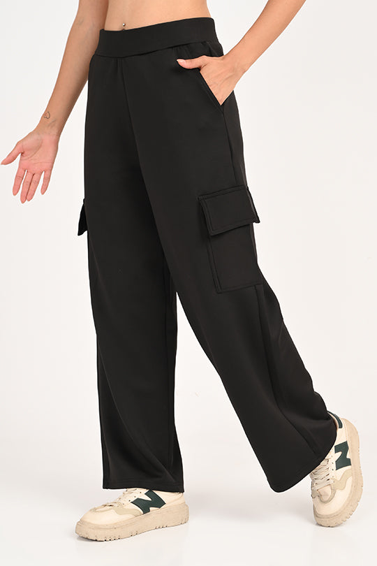 Stain Proof Black Cargo Pants