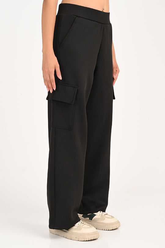 Stain Proof Black Cargo Pants