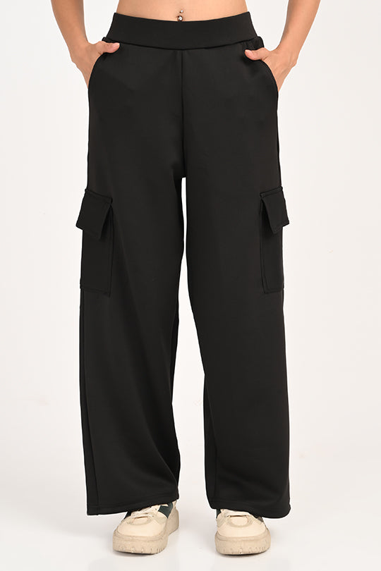 Stain Proof Black Cargo Pants